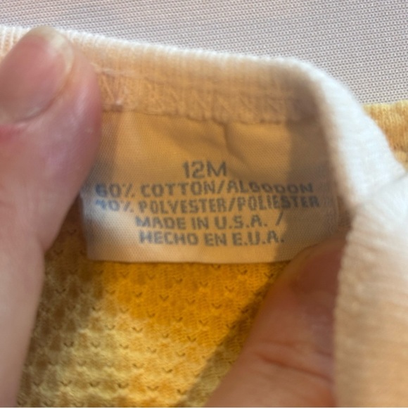 VINTAGE 90s Y2K Basic Editions Baby Girl Yellow Daisy Embroidery Tank Top 12M - Picture 3 of 7